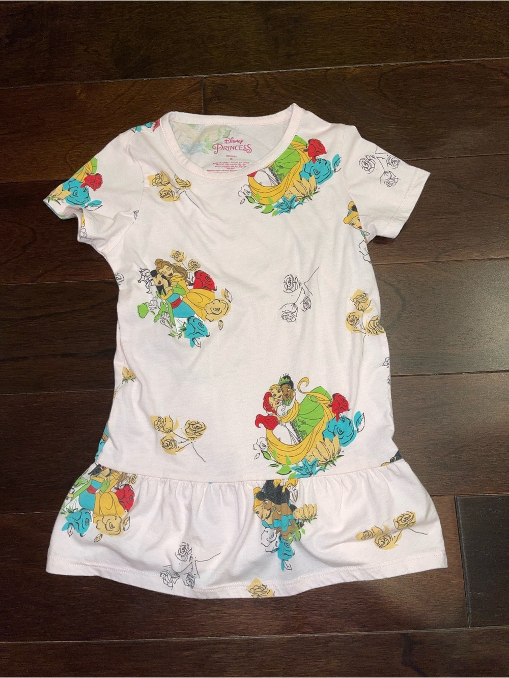 Disney Princess White Toddler Dress with Belle & Beast Print